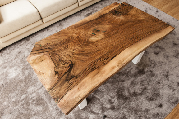 Mesas de tablón de madera natural